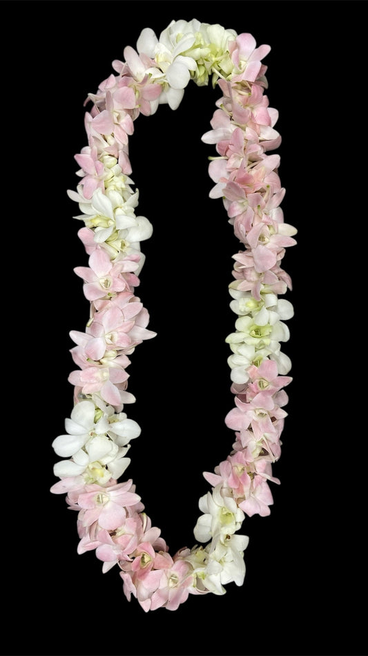 Double Pink And White Lei.