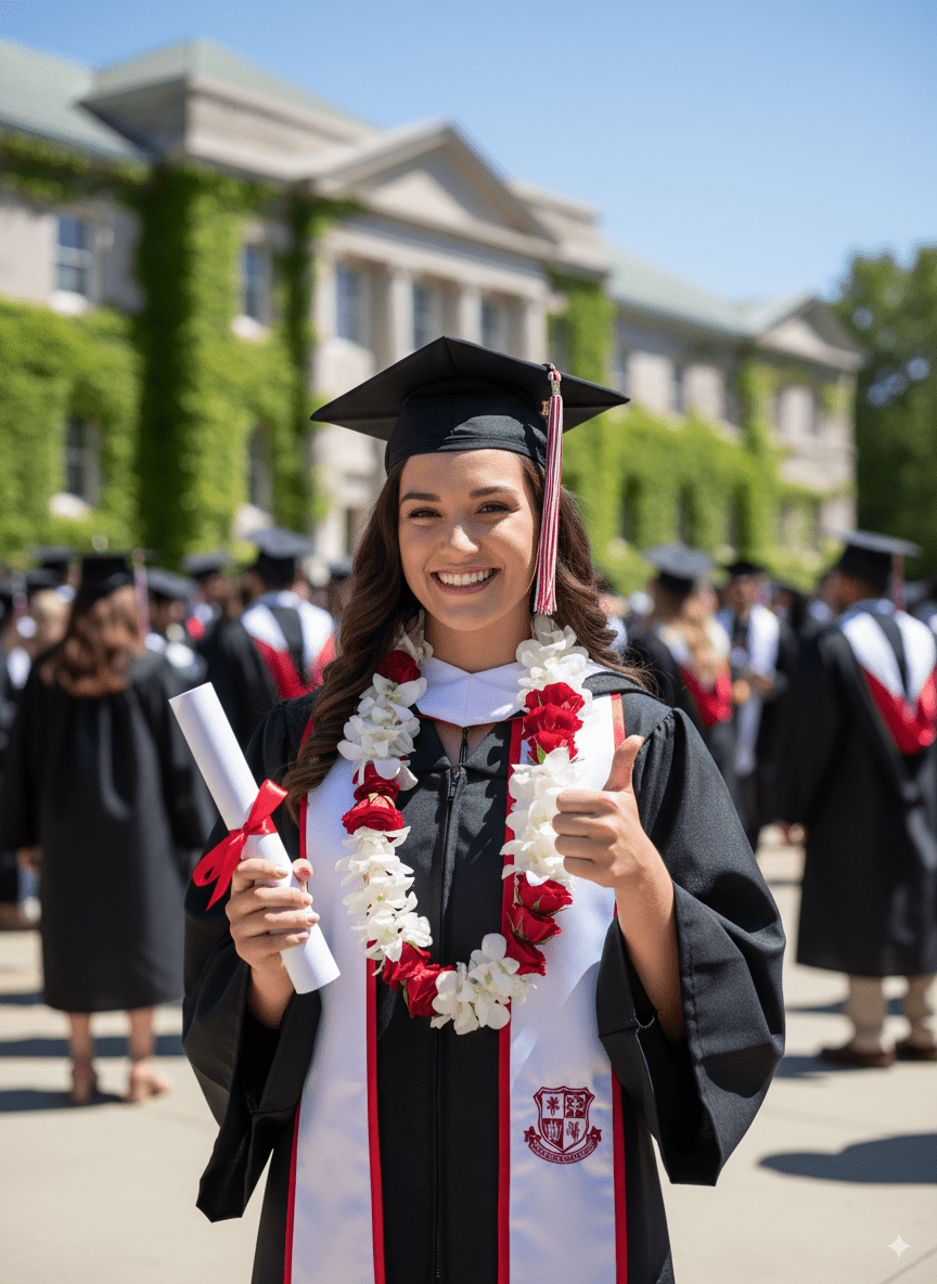 Red and White Lei