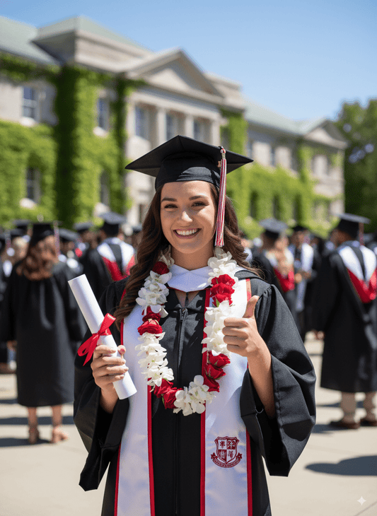 Red and White Lei