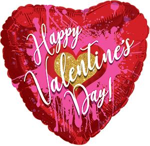 Heart-shaped Valentine's Day balloon with pink and red colors