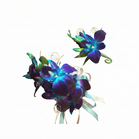 Blue Orchid Corsage and boutonnière - Flower Gallery