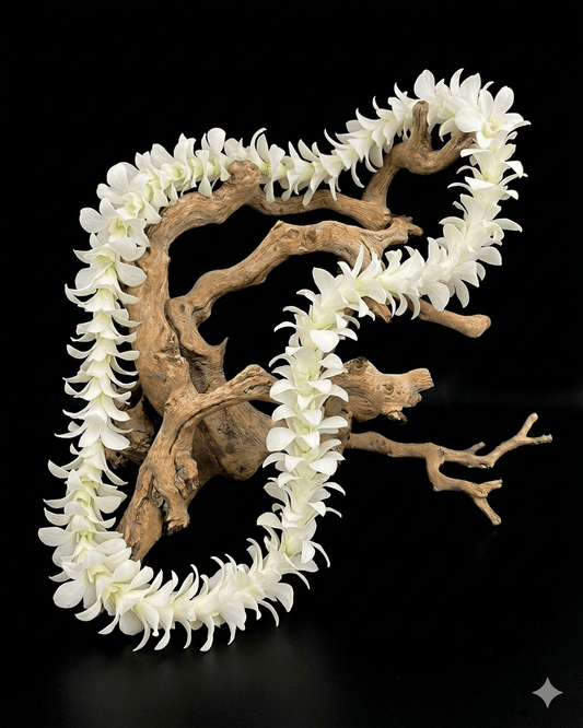 White Dendrobium Orchid Lei - Flower Gallery