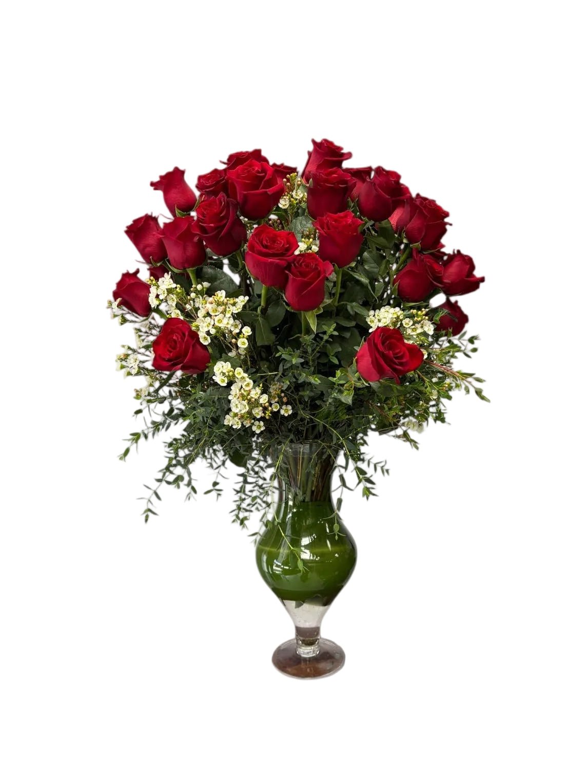 Premium Long - Stem Red Rose Arrangement - Flower Gallery