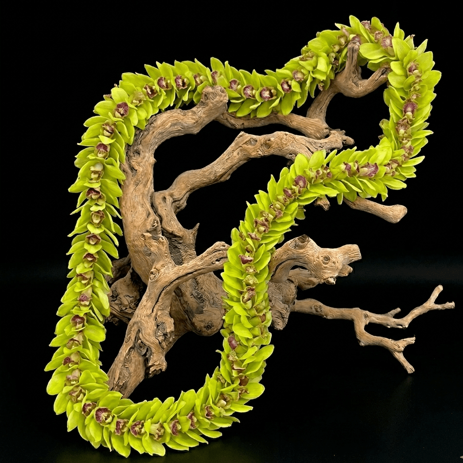 Double Orchid Lei – Green Dendrobium - Flower Gallery