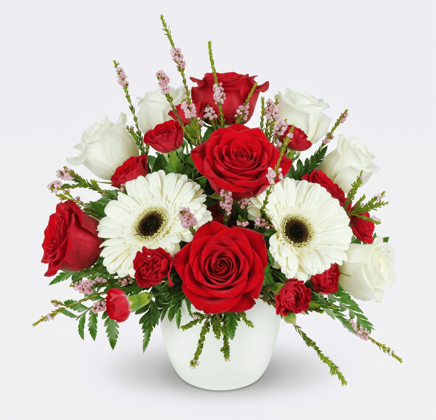 The Crimson & Cream Bouquet - Flower Gallery