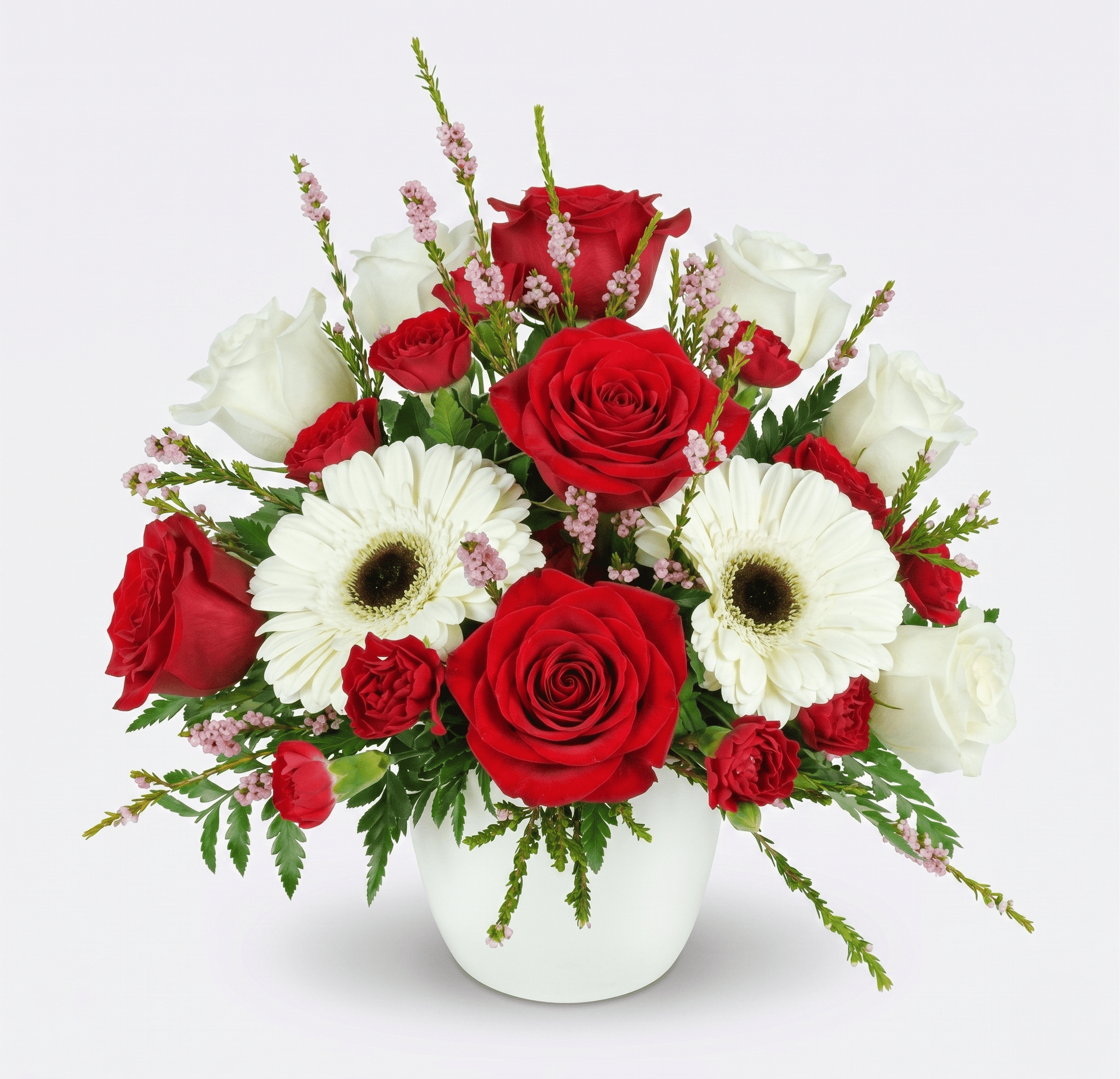The Crimson & Cream Bouquet - Flower Gallery