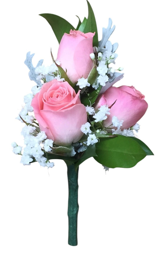 Pink Spray Rose Boutonnière.